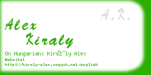 alex kiraly business card